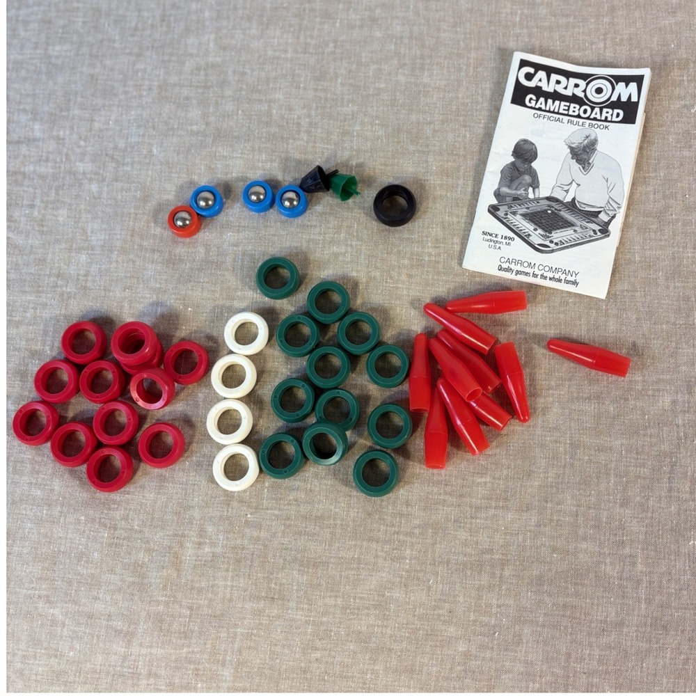 Carrom Gameboard Replacement Pieces Unisex OS Multi Color Vintage Rings Pins